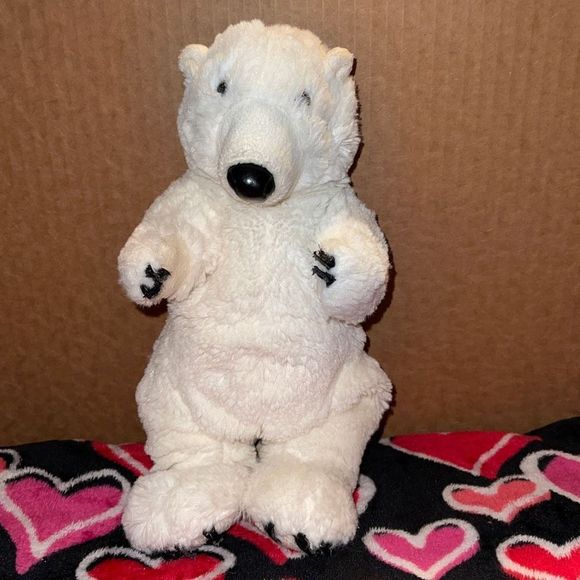 Folkmanis Standing 10” Polar Bear Puppet Plush Animal - Picture 1 of 8
